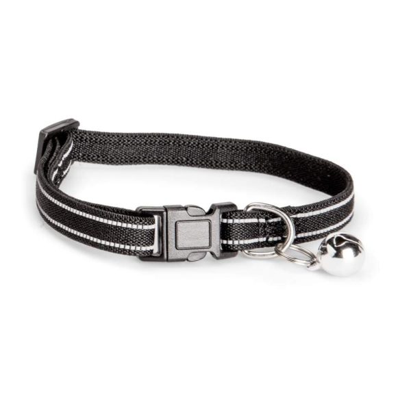 Basic Cat Elastic Reflective Halsband (Svart)