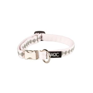 Basic Sweet Halsband med metallås 20-30 cm Rosa/grå