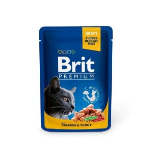 Brit Premium Portionspåsar Med Lax & Forell För Katter