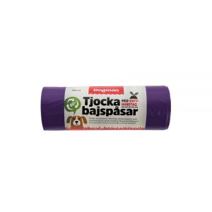 Dogman Tjocka Bajspåsar med Handtag 50-pack (Lila)