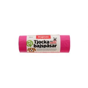 Dogman Tjocka Bajspåsar med Handtag 50-pack (Rosa)