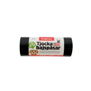 Dogman Tjocka Bajspåsar med Handtag 50-pack (Svart)