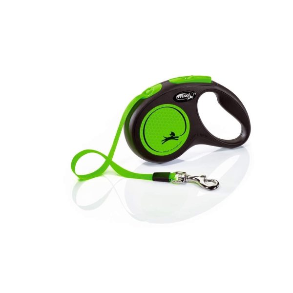 Flexi New Neon Small 5 m Band/15 kg (Grön)