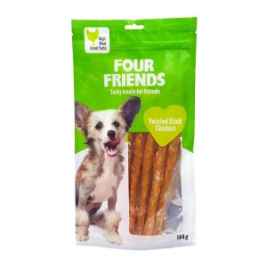 FourFriends Dog Twisted Stick Chicken 25 cm (5-pack)