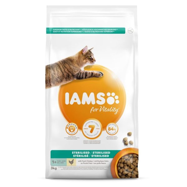 Iams for Vitality Cat Adult Sterilised Chicken (3 kg)