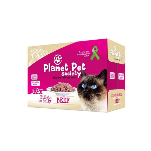 Planet Pet Society Nöt i Gelé 12 x 85 g