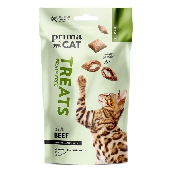 PrimaCat Crunchy Grain Free Beef Anti-hairball 40 g