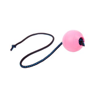 ProDog Mjuk Gummiboll med Rep 60 cm (Rosa)